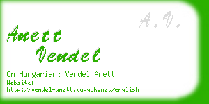 anett vendel business card